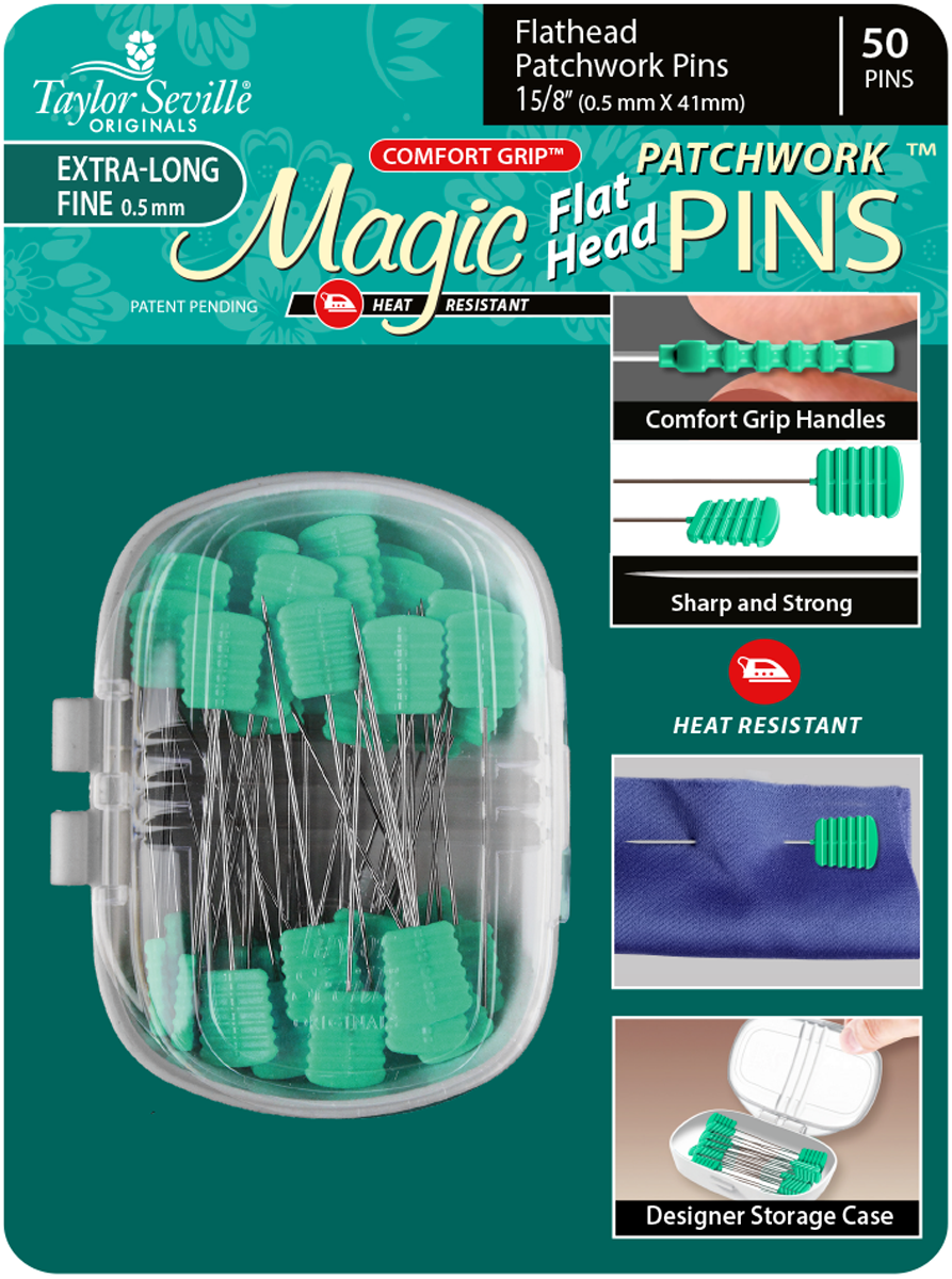 Magic Pins™ Flathead Patchwork Extra Fine Pins - 50 count