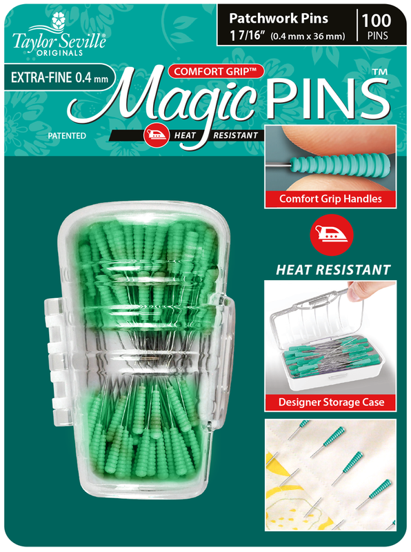 Taylor Seville Magic Pins - Ultra Grip Patchwork Fine-Green 100/PKG